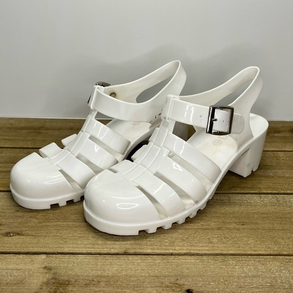 Truffle Collection Shoes - White rubber fisherman sandals
